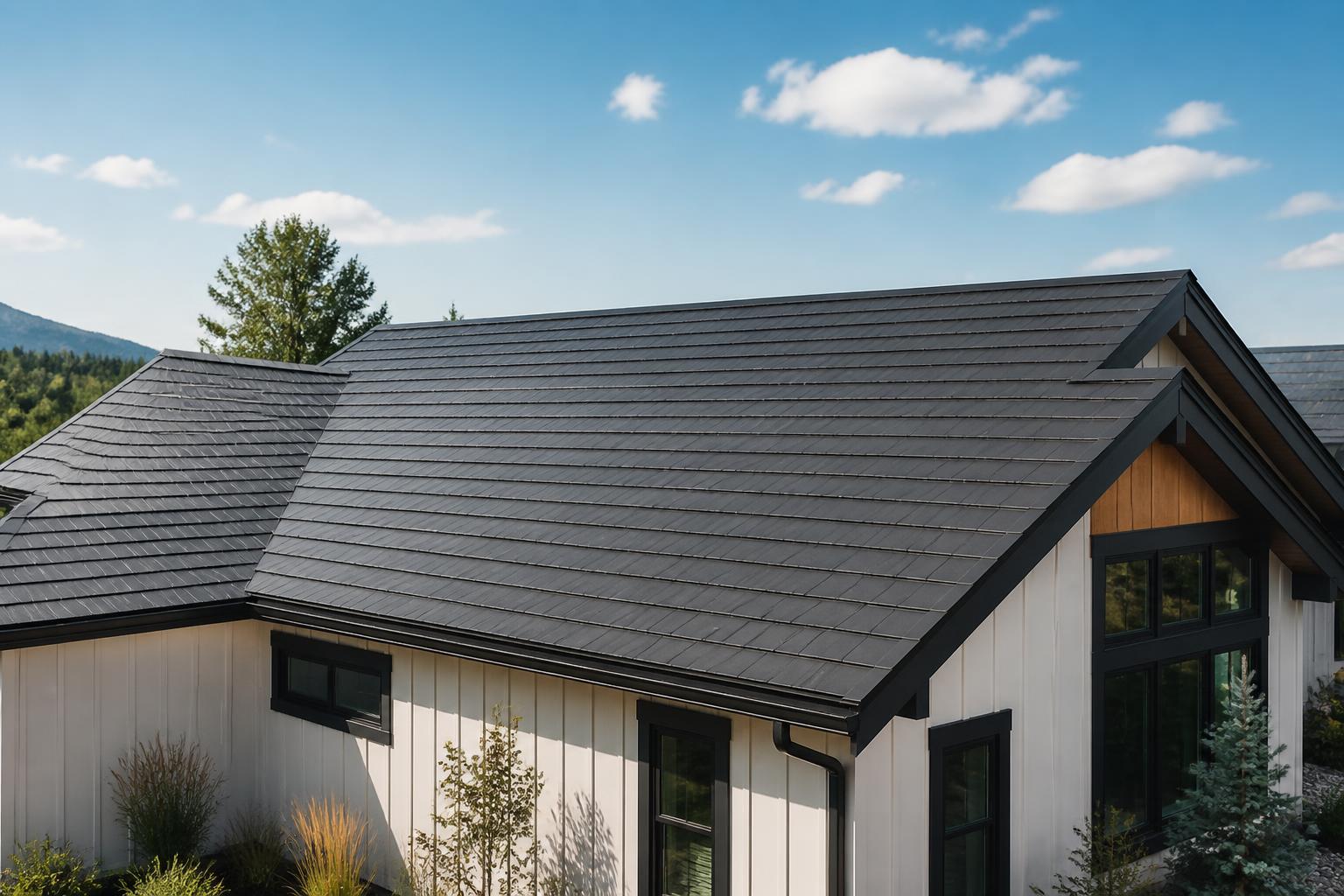 Modern home with a freshly replaced roof under natural daylight.